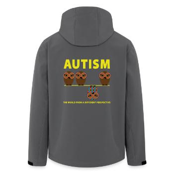 Autismus die Welt aus einer anderen Perspektive - Recycelte Männer Softshell-Jacke von Stanley/Stella - Anthrazit - Hinten - AI Model Male 185 light (185cm)