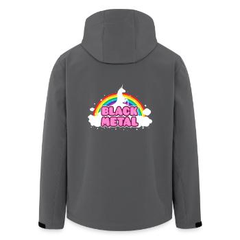 BLACK METAL - Funny / Unicorn - Rainbow - parodie - Recycelte Männer Softshell-Jacke von Stanley/Stella - Anthrazit - Hinten - AI Model Male 185 light (185cm)