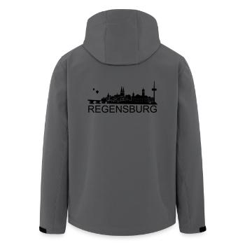 Regensburg Skyline - Recycelte Männer Softshell-Jacke von Stanley/Stella - Anthrazit - Hinten - AI Model Male 185 light (185cm)
