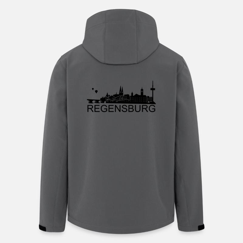 Regensburg Skyline - Recycelte Männer Softshell-Jacke von Stanley/Stella - Anthrazit