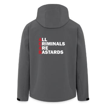 All Criminals are Bastards - Recycelte Männer Softshell-Jacke von Stanley/Stella - Anthrazit - Hinten - AI Model Male 185 light (185cm)