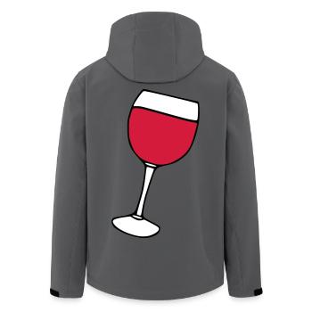 Rotwein im Glas - Recycelte Männer Softshell-Jacke von Stanley/Stella - Anthrazit - Hinten - AI Model Male 185 light (185cm)