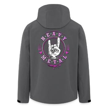 Heavy Metal - Headbanger - Devil Horns - Pink - Recycelte Männer Softshell-Jacke von Stanley/Stella - Anthrazit - Hinten - AI Model Male 185 light (185cm)