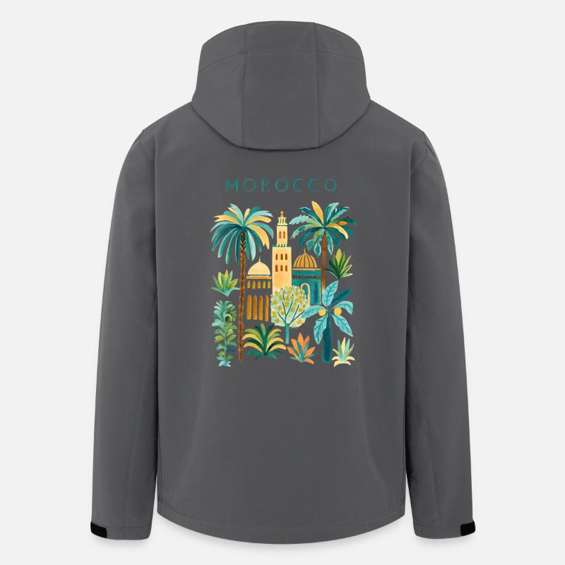 Marokko Palmen Architektur Aquarell - Recycelte Männer Softshell-Jacke von Stanley/Stella - Anthrazit