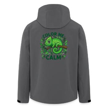 Ein ruhiges Chamäleon - Recycelte Männer Softshell-Jacke von Stanley/Stella - Anthrazit - Hinten - AI Model Male 185 light (185cm)