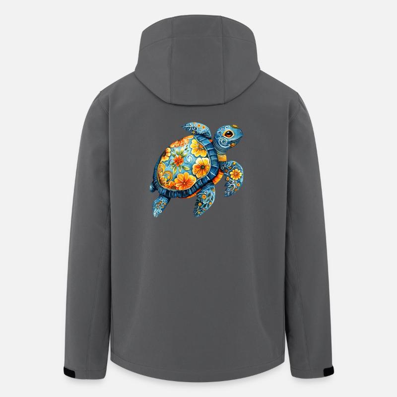 Florale Schildkröte  - Recycelte Männer Softshell-Jacke von Stanley/Stella - Anthrazit