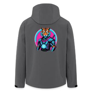 Cyber Tiger Armor - Men’s Recycled Softshell Jacket by Stanley/Stella - anthracite - Back - AI Model Male 185 light (185cm)