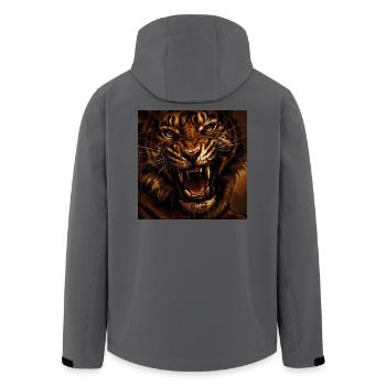 Tiger Storm Roaring Fire Gaze - Men’s Recycled Softshell Jacket by Stanley/Stella - anthracite - Back - AI Model Male 185 light (185cm)