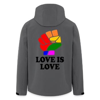Love is love - Recycelte Männer Softshell-Jacke von Stanley/Stella - Anthrazit - Hinten - AI Model Male 185 light (185cm)