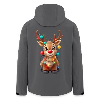 Rentier rote Nase Rudolph Weihnachten Lichterkette - Recycelte Männer Softshell-Jacke von Stanley/Stella - Anthrazit - Hinten - AI Model Male 185 light (185cm)