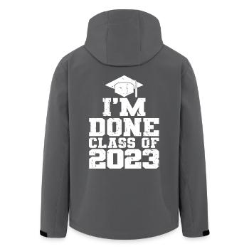 Ich bin fertig Klasse von 2023 Abschlussfeier Geschenk - Recycelte Männer Softshell-Jacke von Stanley/Stella - Anthrazit - Hinten - AI Model Male 185 light (185cm)