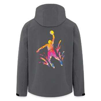 Basketballspieler Bunte Farbe Slam Dunk Sport - Recycelte Männer Softshell-Jacke von Stanley/Stella - Anthrazit - Hinten - AI Model Male 185 light (185cm)