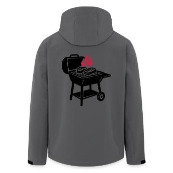 Grillen Steak Flamme - Recycelte Männer Softshell-Jacke von Stanley/Stella - Anthrazit - Hinten - AI Model Male 185 light (185cm)