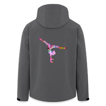 Turnen Handstand bunt - Recycelte Männer Softshell-Jacke von Stanley/Stella - Anthrazit - Hinten - AI Model Male 185 light (185cm)