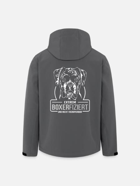 BOXERFIZIERT Boxer Hunde Spruch Hund Wilsigns - Recycelte Männer Softshell-Jacke von Stanley/Stella - Anthrazit