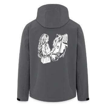Mädchen Pferdeliebhaber, Pferdebesitzer, Reitgeschenk - Recycelte Männer Softshell-Jacke von Stanley/Stella - Anthrazit - Hinten - AI Model Male 185 light (185cm)