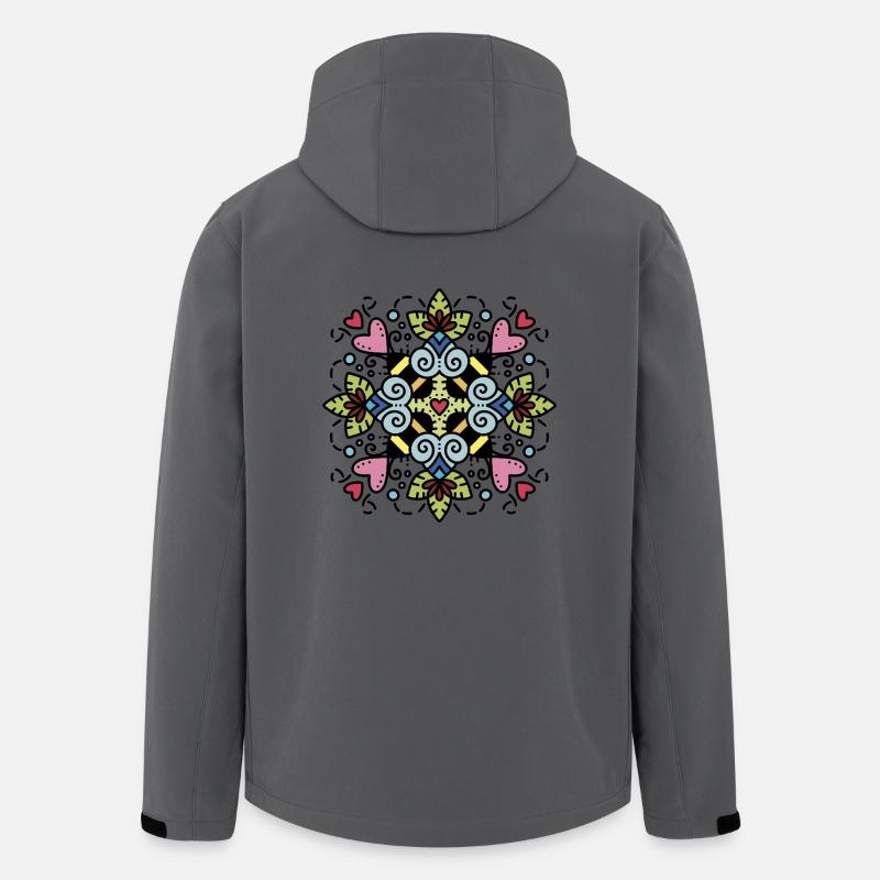 Bee Happy / Biene / Blume / Mandala / Liebe / Herz - Recycelte Männer Softshell-Jacke von Stanley/Stella - Anthrazit