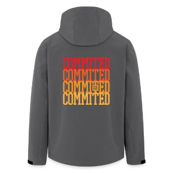 Commited to your goals! - Recycelte Männer Softshell-Jacke von Stanley/Stella - Anthrazit - Hinten - AI Model Male 185 light (185cm)