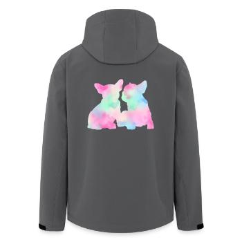 French Bulldog - Recycelte Männer Softshell-Jacke von Stanley/Stella - Anthrazit - Hinten - AI Model Male 185 light (185cm)