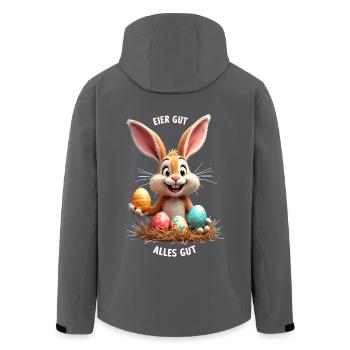 Osterhase lustig Ostern Osterei Sprüche Osterfest - Recycelte Männer Softshell-Jacke von Stanley/Stella - Anthrazit - Hinten - AI Model Male 185 light (185cm)