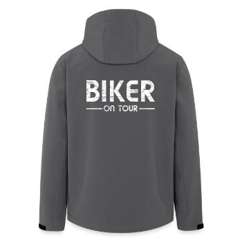 Motorrad fahren - Biker On Tour - Recycelte Männer Softshell-Jacke von Stanley/Stella - Anthrazit - Hinten - AI Model Male 185 light (185cm)