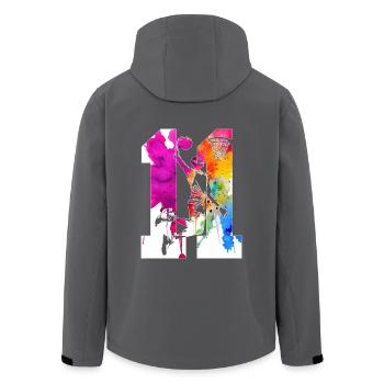 11. GEBURTSTAG BASKETBALL NUMMER 11 - Recycelte Männer Softshell-Jacke von Stanley/Stella - Anthrazit - Hinten - AI Model Male 185 light (185cm)