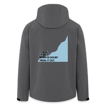 When in doubt pedal it out - Radfahrer Lösung - Recycelte Männer Softshell-Jacke von Stanley/Stella - Anthrazit - Hinten - AI Model Male 185 light (185cm)