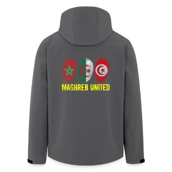 MAGHREB UNITED المغرب - Recycelte Männer Softshell-Jacke von Stanley/Stella - Anthrazit - Hinten - AI Model Male 185 light (185cm)