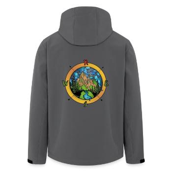 Boussole et boussole de la nature - Veste softshell homme en polyester recyclé Stanley/Stella - charbon - Dos - AI Model Male 185 light (185cm)