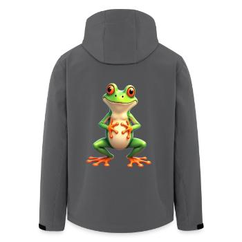 Frosch lustig Laubfrosch Rotaugenlaubfrosch - Recycelte Männer Softshell-Jacke von Stanley/Stella - Anthrazit - Hinten - AI Model Male 185 light (185cm)