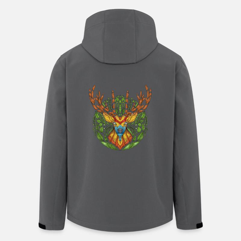 Tête de cerf de cerf - Veste softshell homme en polyester recyclé Stanley/Stella - charbon