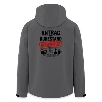 Antrag auf Ruhestand genehmigt - Recycelte Männer Softshell-Jacke von Stanley/Stella - Anthrazit - Hinten - AI Model Male 185 light (185cm)