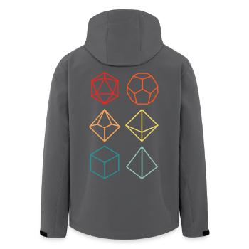 Donjons Dragons-Set farbenfrohe - Recycelte Männer Softshell-Jacke von Stanley/Stella - Anthrazit - Hinten - AI Model Male 185 light (185cm)
