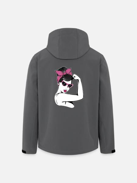 Retro Rockabilly Girl Geschenk - Recycelte Männer Softshell-Jacke von Stanley/Stella - Anthrazit