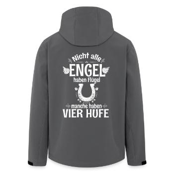 Engel mit Hufen - Pferde Motiv - Recycelte Männer Softshell-Jacke von Stanley/Stella - Anthrazit - Hinten - AI Model Male 185 light (185cm)