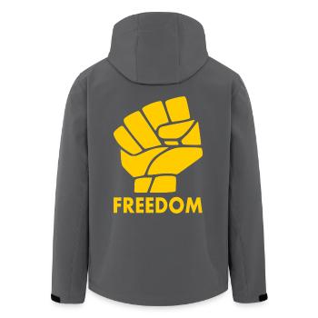 Freiheit - Recycelte Männer Softshell-Jacke von Stanley/Stella - Anthrazit - Hinten - AI Model Male 185 light (185cm)