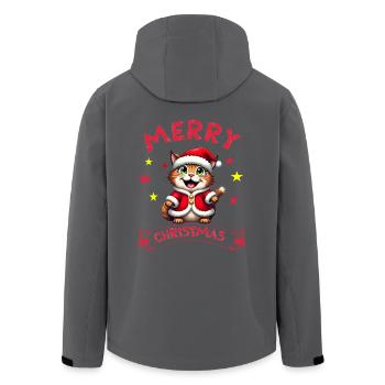 Merry Christmas Catmas lustige Santa Katze - Recycelte Männer Softshell-Jacke von Stanley/Stella - Anthrazit - Hinten - AI Model Male 185 light (185cm)