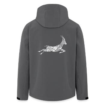 Gazelle Gazelle Blumenmuster - Recycelte Männer Softshell-Jacke von Stanley/Stella - Anthrazit - Hinten - AI Model Male 185 light (185cm)