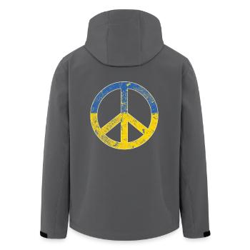 Ukraine Flagge Friedenssymbol - Flagge der Ukraine - Recycelte Männer Softshell-Jacke von Stanley/Stella - Anthrazit - Hinten - AI Model Male 185 light (185cm)