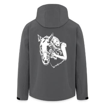 Mädchen Pferdeliebhaber, Pferdebesitzer, Reitgeschenk - Recycelte Männer Softshell-Jacke von Stanley/Stella - Anthrazit - Hinten - AI Model Male 185 light (185cm)