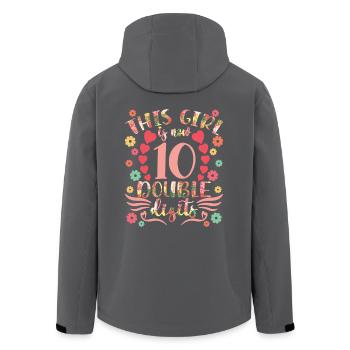 10 Jahre alt 10. Geburtstag Mädchen Kinder Süße Herzen - Recycelte Männer Softshell-Jacke von Stanley/Stella - Anthrazit - Hinten - AI Model Male 185 light (185cm)