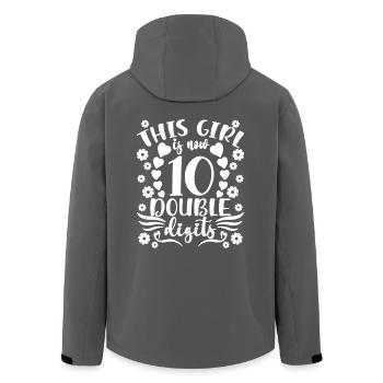 10 Jahre alt 10. Geburtstag Mädchen Kinder Süße Herzen - Recycelte Männer Softshell-Jacke von Stanley/Stella - Anthrazit - Hinten - AI Model Male 185 light (185cm)