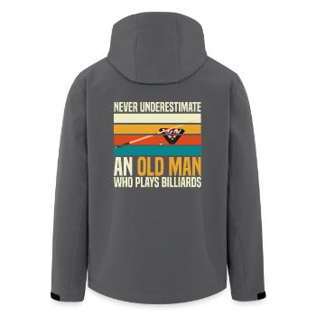 Never Underestimate An Old Man Billiards - Recycelte Männer Softshell-Jacke von Stanley/Stella - Anthrazit - Hinten - AI Model Male 185 light (185cm)