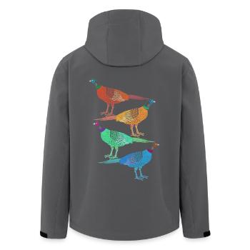 Fasanenjagd Jagd Jäger Fasan - Recycelte Männer Softshell-Jacke von Stanley/Stella - Anthrazit - Hinten - AI Model Male 185 light (185cm)