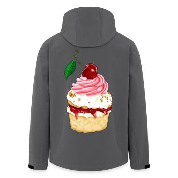 Schwarzwälder Kirschtörtchen - Recycelte Männer Softshell-Jacke von Stanley/Stella - Anthrazit - Hinten - AI Model Male 185 light (185cm)