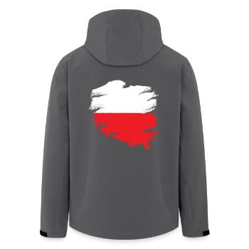 polnische Flagge - Recycelte Männer Softshell-Jacke von Stanley/Stella - Anthrazit - Hinten - AI Model Male 185 light (185cm)