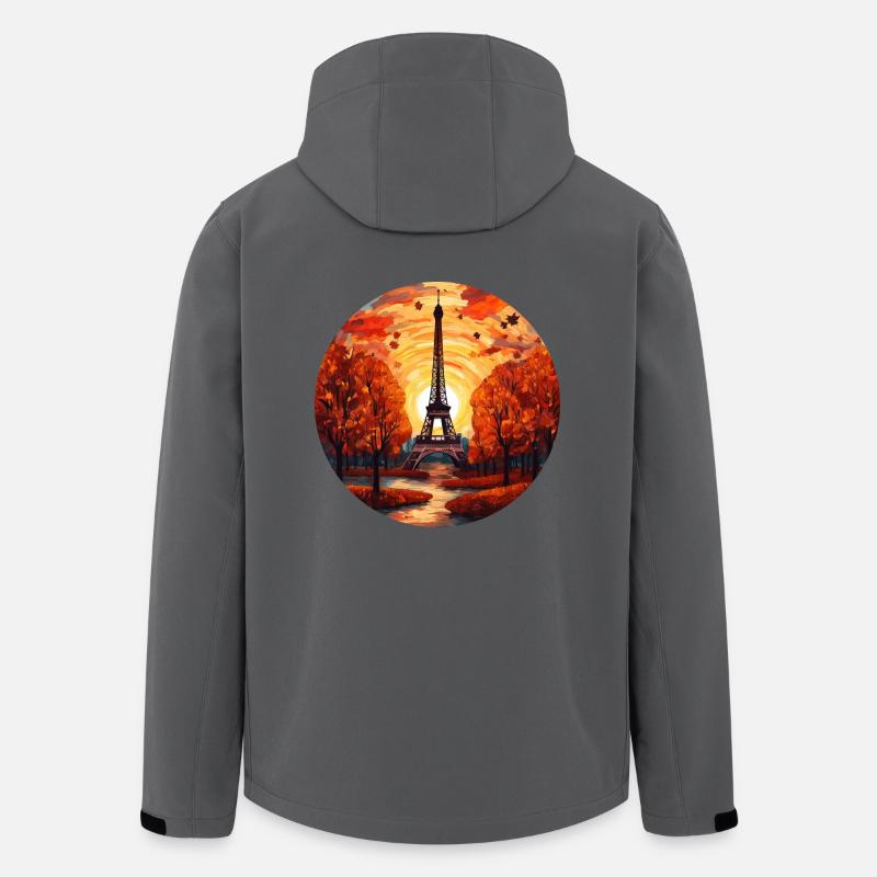 Herbstlicher Eiffelturm: Paris im Herbstlaub - Recycelte Männer Softshell-Jacke von Stanley/Stella - Anthrazit