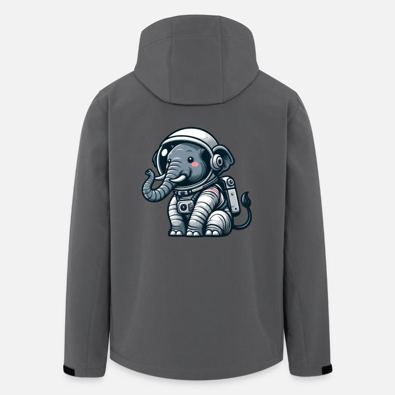 Éléphant, Astronaute, Espace, Univers - Veste softshell homme en polyester recyclé Stanley/Stella - charbon