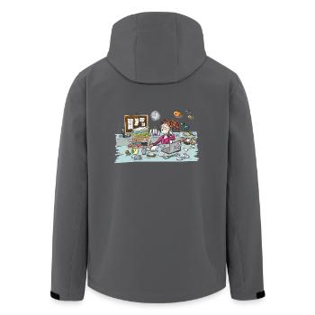 Climbing is a passion - Kletter T-Shirt - Recycelte Männer Softshell-Jacke von Stanley/Stella - Anthrazit - Hinten - AI Model Male 185 light (185cm)