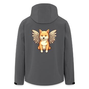 Shiba Inu Angel - Design avec ailes - Veste softshell homme en polyester recyclé Stanley/Stella - charbon - Dos - AI Model Male 185 light (185cm)